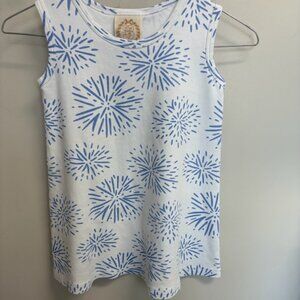 The Beaufort Bonnet Company White and Blue Firework Dress size 5-6